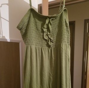 Army Green spaghetti Strap Dress
